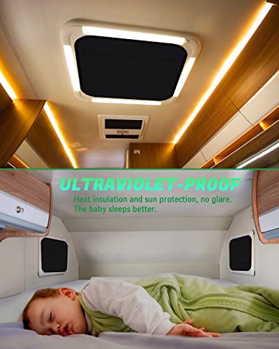 RV Skylight Shade 16x16, Double-Sided Magnetic Blackout Vent Cover for Roof - size: 16" X 16"