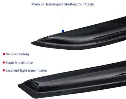 Window Visors Rain Guards Fits 2018-2026 Volkswagen (VW) Atlas - size: 2018-2026 Volkswagen Atlas