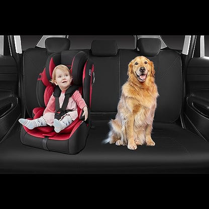 CAR PASS Neoprene Waterproof Seat Covers, Universal Fit Black Full Sets, Protective Interior Covers for Auto SUV, Vans, Sedans, Trucks - color: Black Full Sets