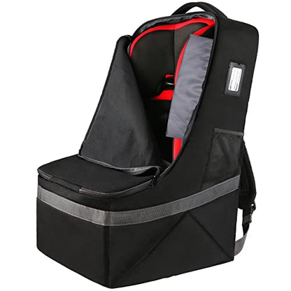 YOREPEK Padded Car Seat Travel Bag Backpack, Toddler Travel Essentials - color: Black