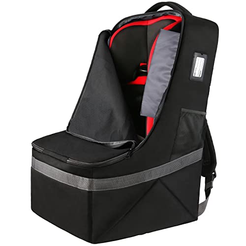 YOREPEK Padded Car Seat Travel Bag Backpack, Toddler Travel Essentials - color: Black