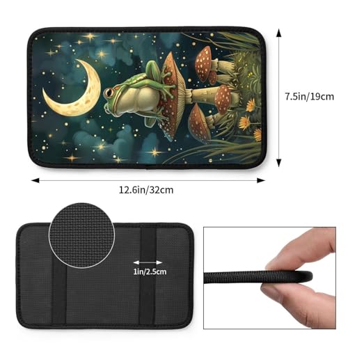 Universal Car Center Console Cushion Pad, Mushroom Moon Frog Soft Waterproof Car Center Console Cover Auto Armrest Seat Box Cover Protector for Most Vehicle SUV Truck Car - color: Mushroom Moon Frog