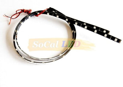 SOCAL-LED LIGHTING 60cm 24" Blue Flexible LED Strips High Power Bright 5050 12 SMD Car DRL Under Dash Accent Light, Waterproof, Cuttable, Pack of 2 - color: Blue, size: 24" (60cm)