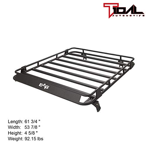 EAG Roof Rack Mounted Luggage Carrier Cargo Basket Fit for 07-18 Wrangler JK 2/4 Door