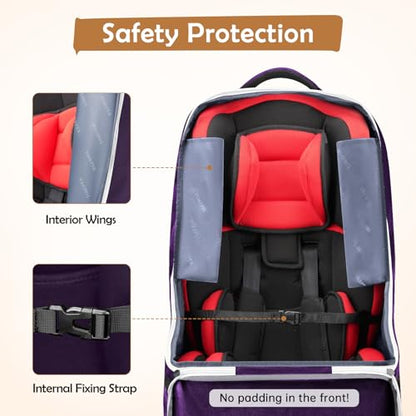 YOREPEK Padded Carseat Travel Bag for Airplane - color: Dark Purple