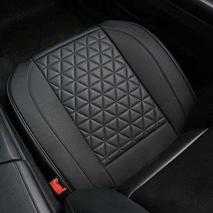 Black Panther Luxury Faux Leather Car Seat Cover Front Bottom Seat Cushion Cover, Anti-Slip and Wrap Around The Bottom, Fits 95% of Vehicles - 1 Piece,Black - color: Front Single Black