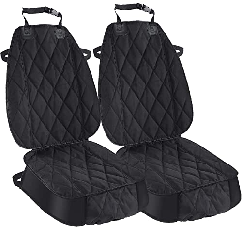 AsFrost Dog Seat Cover Cars Trucks SUVs, Thick 600D Heavy Duty Pets Car Seat Cover, Waterproof & Wear-Resistant Durable Nonslip Backing & Hammock Convertible, Black, 2 Pack - color: black, size: 2 PCS