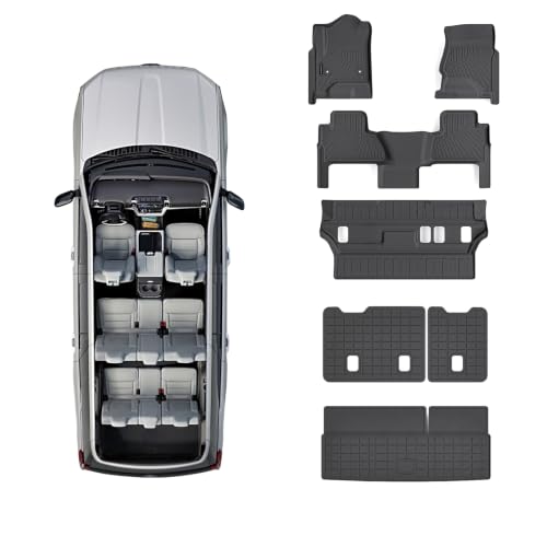 Floor Mats & Trunk Mat for Chevrolet Tahoe 2015-2020 Bucket Seat (8 Seats Version) &GMC Yukon（Not Fit XL,TPE All Weather Protection Car Floor Liners for Chevy Tahoe - size: 2015-20|For Tahoe-8|Full Set