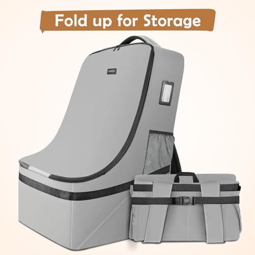 YOREPEK Padded Gate Check Car Seat Travel Bag - color: Grey