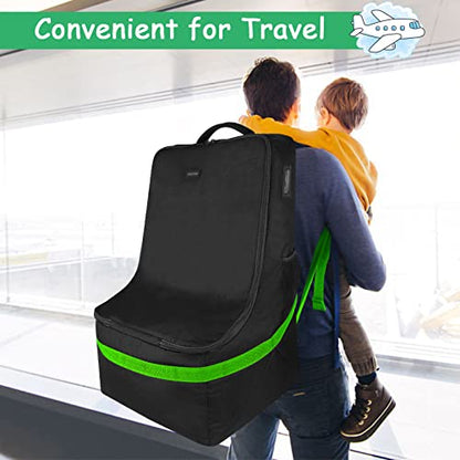 YOREPEK Car Seat Travel Bag, Padded Car Seats Backpack for Air Travel - color: Green
