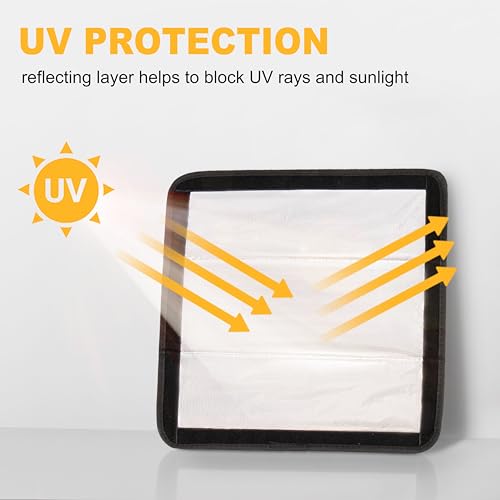RedCall Rv Skylight Cover Insulator,Rv Vent Covers for Roof,Black Sun Blackout Fabric (16 x 16 inch),Camper Accessories for Inside - size: 16" x 16" Black