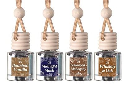 CE Craft Hanging Car Air Freshener – Fragrance Oil Diffuser with Essential Oils – Long-Lasting Aromatherapy Scents for Automobiles – 4 Pack, Masculine