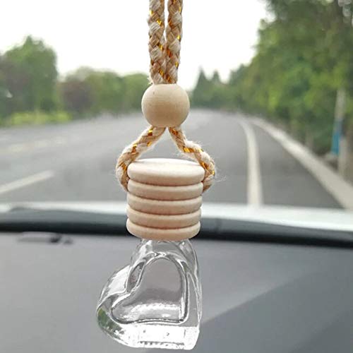 Car Aromatherapy Essential Oil Diffuser, 10 Pack Car Air Freshener Hanging Perfume Bottle Fragrance Decor Accessories Auto Window Ornament (heart) - style: heart