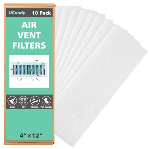 Air Vent Filters, Pack 10 Floor Vent Register Filters - 4"x12" White, Air Register Vent Filters for Home,Trap Debris in Ventilation System
