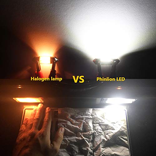PHINLION DE3175 LED Bulb White, 31mm Festoon Interior Dome Light, 4 Pack - color: White