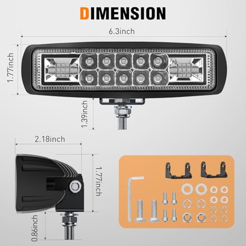 Nilight 2 PCS 6 Inch 60 W Green LED Light Pods Spot Flood Combo Beam - color: 60W Led Pods 2Pcs Green