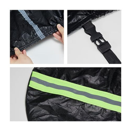 Fluorescent Strip Design Waterproof Car Cover Compatible for Honda Fit 2009-2020 All Weather 6 Layers Full Car Cover Safe Parking at Night with Storage Bag - size: Custom Fit Honda Fit