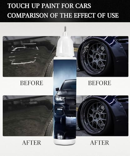 Black Touch Up Paint For Cars, 2-In-1 Car Paint Pen, Car Rim Touch Up Paint, Fix Minor Scratches, Fast-Dry Automotive Touch-Up Paint (0.4oz/12ml, Gloss Black)