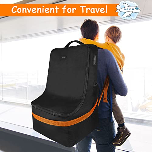 YOREPEK Car Seat Travel Bag, Padded Car Seats Backpack for Air Travel - color: Orange