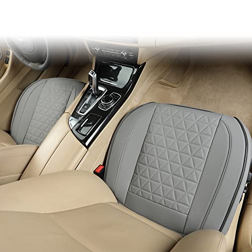Black Panther Luxury Faux Leather Car Seat Cover Front Bottom Seat Cushion Cover, Anti-Slip and Wrap Around The Bottom, Fits 95% of Vehicles - 1 Piece,Light Gray - color: Front Single Gray