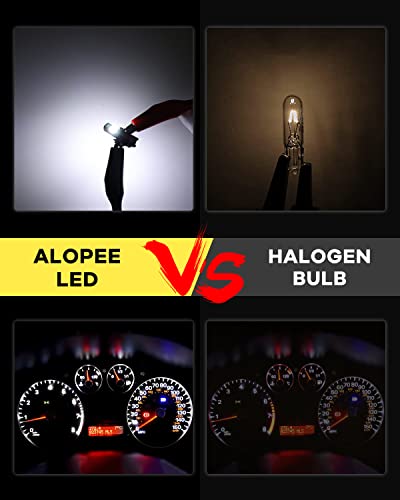 Alopee T5 LED Bulbs White 12V 2721 Replacement for Car Dash Instrument Panel Gauge Cluster Indicator Door Light Compatible with 73 74 37 2723, Pack of 20 - size: 20PCS
