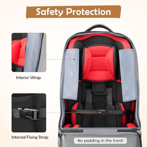 YOREPEK Padded Gate Check Car Seat Travel Bag - color: Grey