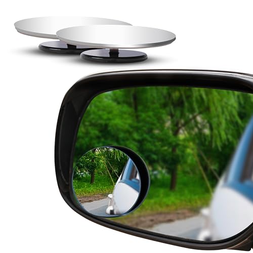 EcoNour Blind Spot Mirror for Car (2 Pack) - 3X Larger View, Convex Rear View Blind Spot Mirrors, 2" Round HD Side Blindspot, Wide Angle Adjustable Blindspot Mirror for Car SUVs & Trucks - color: Circle
