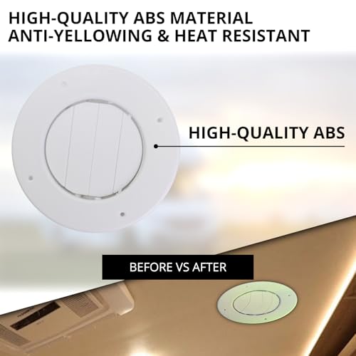 1-Pack 6.5" RV Ceiling Vent Cover Replacement, 3 Pack, Polar White - size: 3 Pack