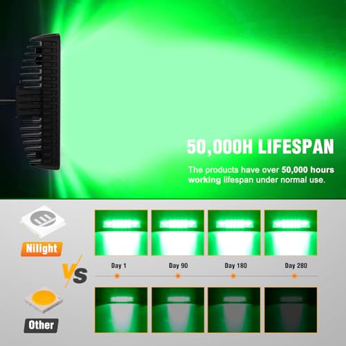 Nilight 2 PCS 6 Inch 60 W Green LED Light Pods Spot Flood Combo Beam - color: 60W Led Pods 2Pcs Green