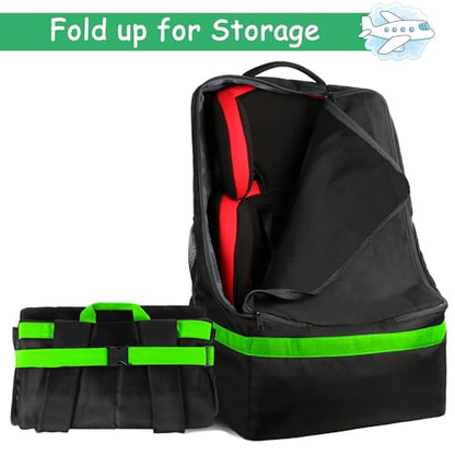YOREPEK Car Seat Travel Bag, Padded Car Seats Backpack for Air Travel - color: Green