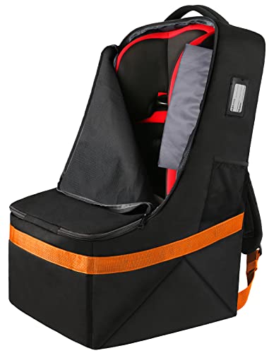 YOREPEK Car Seat Travel Bag, Padded Car Seats Backpack for Air Travel - color: Orange