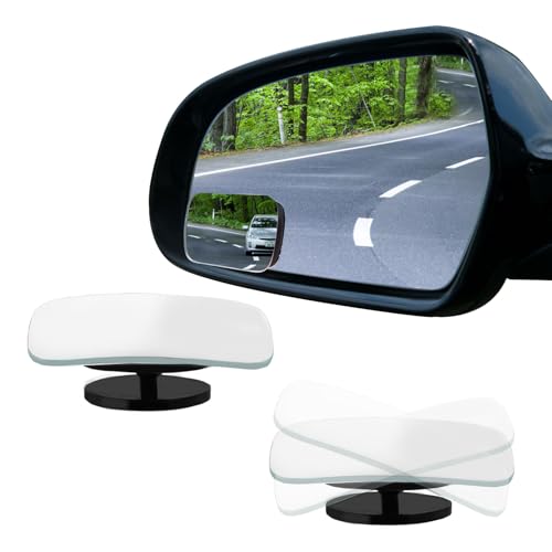 2PCS Blind Spot Mirror, Side Mirror Blindspot, Rectangle Shaped HD Glass Frameless Convex Rear View Mirror with Wide Angle Adjustable Stick, 360 Degree Wide Angle Convex Rearview for Most Vehicles - color: Rectangle, size: 2PCS