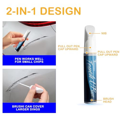 K1X Crystal White Pearl Tricoat Touch Up Paint for SUBARU - color: Fit for Subaru Crystal White Pearl Tricoat(KIX)