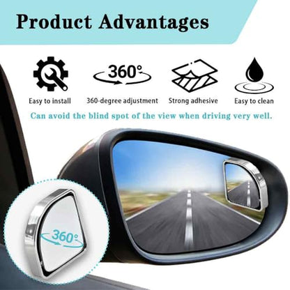 2PCS Blind Spot Mirror, Increase The Field Of View 360 Degrees To Adjust The Blind Spot And Avoid Driving Blind Spots, Suitable For Most Vehicles (Bright Silver) - color: Bright Silver