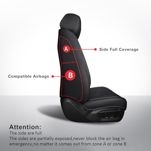 MIROZO 2PCS Front Car Seat Covers Full Coverage Universal Fit Black - color: Black, size: 2CPS Front