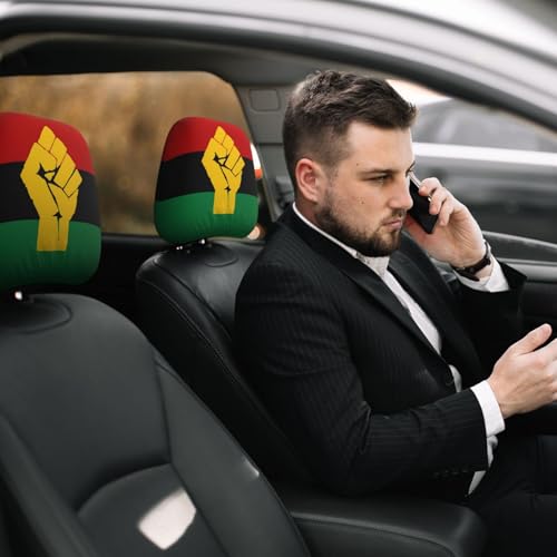 Black Power Pan African Flag Universal Car Headrest Cover Soft Car Seat Head Rest Cover Protector Fabric Head Rest Coverings for SUV Car Truck Auto Accessories 1 Piece - color: Black Power Pan African Flag