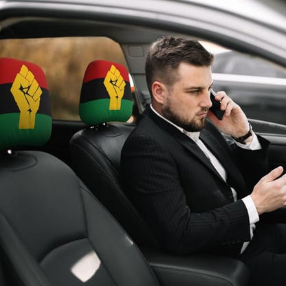 Black Power Pan African Flag Universal Car Headrest Cover Soft Car Seat Head Rest Cover Protector Fabric Head Rest Coverings for SUV Car Truck Auto Accessories 1 Piece - color: Black Power Pan African Flag