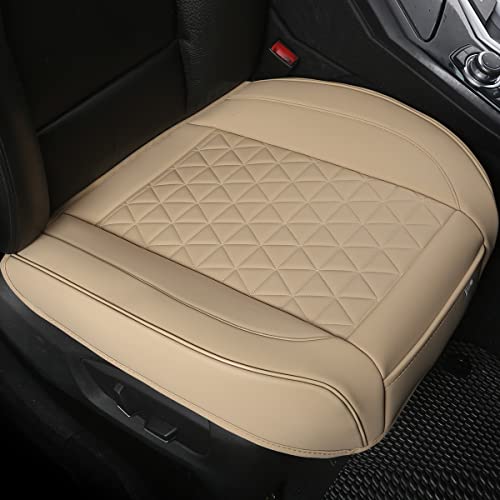 Black Panther Luxury Polyvinyl Car Seat Cover Front Bottom Seat Cushion Cover, Anti-Slip and Wrap Around The Bottom, Fits 95% of Vehicles - 1 Piece,Beige - color: Front Single Beige