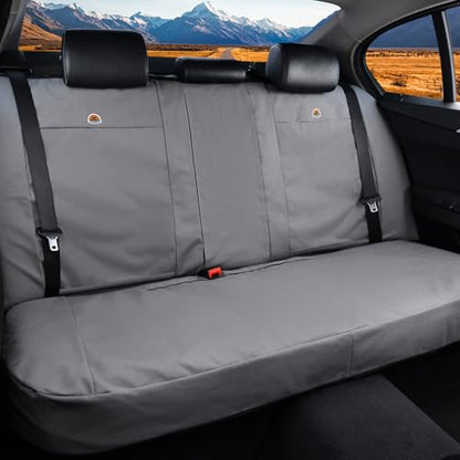 Coverado Universal Car Back Seat Covers - Canvas Rear Seat Cushions for Kids, Dogs & Most Vehicles - Gray - color: Gray, size: Rear
