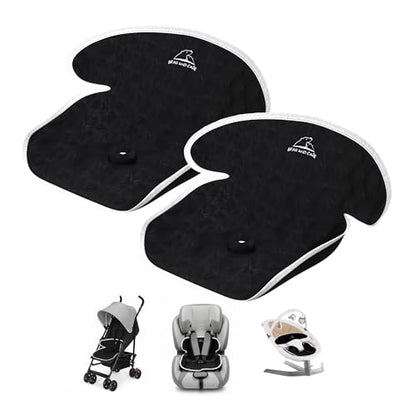 Bear and Care - Piddle Pads - Strollers, Bouncers & Car Seat Pad, Waterproof & Machine-Washable Cover on Car Potty for Toddler Toilet Training (Black, Pack of 2) - color: Black, size: Pack of 2