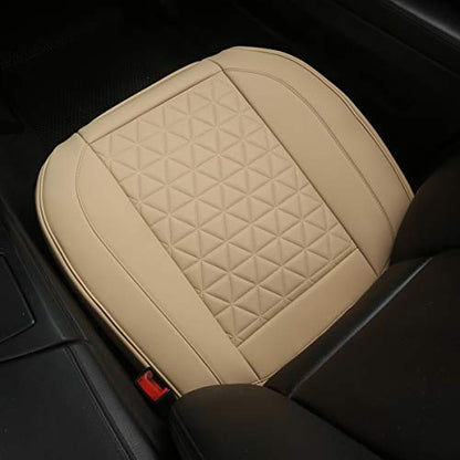 Black Panther Luxury Polyvinyl Car Seat Cover Front Bottom Seat Cushion Cover, Anti-Slip and Wrap Around The Bottom, Fits 95% of Vehicles - 1 Piece,Beige - color: Front Single Beige