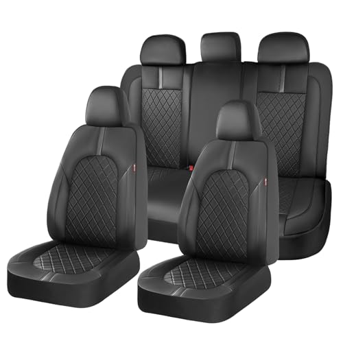 Coverado Seat Covers, Car Seat Covers Full Set, Black Front Seats Back Seat Cover, Seat Covers Non-Slip Seat Protectors Universal Fit for Most Cars (Black) - color: Black-Black, size: FullSet