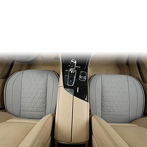 Black Panther 1 Pair Front Bottom Seat Covers Luxury Faux Leather Car Seat Protectors, Anti-Slip and Wrap Around The Bottom, Fit 95% of Vehicles - Light Gray - color: Front Pair Gray