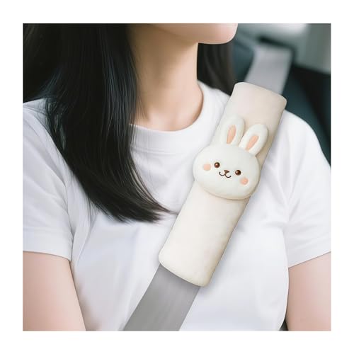 Zpana 2PCS Cute Bunny Car Seat Belt Cover, Plush Soft Vehicle Safety Strap Pad, Automotive Interior Shoulder Neck Seatbelt Cushion Protector Accessories, Universal for SUV, Sedan, Truck - size: Bunny