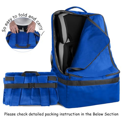 YOREPEK Car Seat Travel Bag for Airplane, Padded Carseat Travel Bag - color: Blue