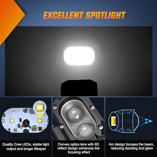 Nilight LED Pod Light 48W 4 Inch 2 PCS White Spot Beam Driving Lights IP67 Waterproof Auxiliary Offroad Lighting for Truck Tractor SUV ATV UTV Golf Cart Boat Motorcycle Dirt Bike - color: 2Pcs 4Inch 48W Lights White