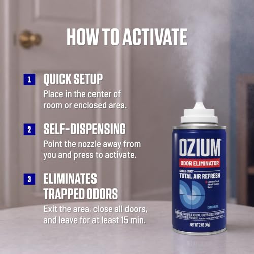 Ozium Car Fogger, 2 Oz. Single-Shot Odor Eliminator