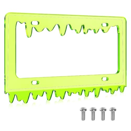 Timtin 1 Set Fluorescent Green License Plate Frame, Style 1 - color: Fluorescent Green, size: Style 1