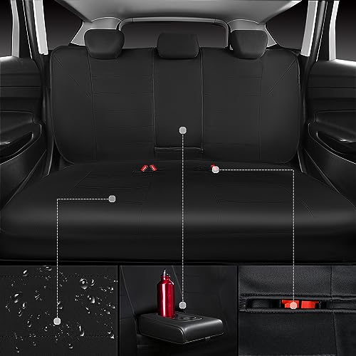 CAR PASS Neoprene Waterproof Seat Covers, Universal Fit Black Full Sets, Protective Interior Covers for Auto SUV, Vans, Sedans, Trucks - color: Black Full Sets
