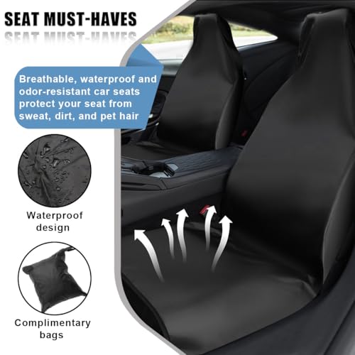 2PCS Car Seat Cover Protector, Waterproof Stain Resistant Auto Front Seat Protectors, Universal Dustproof Vehicle Interior Seats Covers for Cars, SUVs, Trucks (2PCS/Front) - size: 2PCS/Front